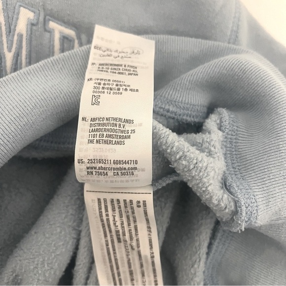 Abercrombie Kids Graphic Unisex Size (13/14) Sweatshirt with Hoodie Blue - Picture 7 of 12